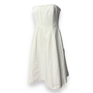 RALPH LAUREN BLUE LABEL Strapless Textured Cotton Fit & Flare Dress